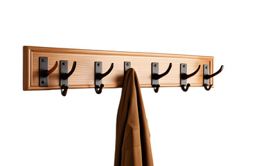 Aufkleber - A wooden coat rack with multiple hooks, isolated on a empty plain background