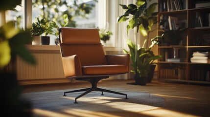 Poster - Simple yet stylish chair positioned in a bright room enhancing the overall aesthetic and comfort of the space