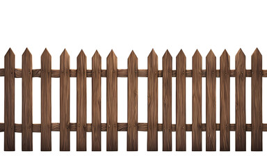 Aufkleber - A wooden picket fence with a natural finish, isolated on a empty plain background