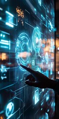 Poster - interactive digital interface with futuristic tech visualization