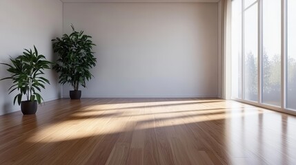 Poster - Bright and airy room with a flourishing plant enhancing the natural vibe and serenity of the indoor space