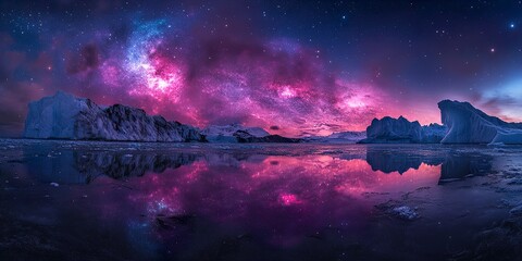 Wall Mural - Stunning Nebula Illuminating the Night Sky with Radiant Colors