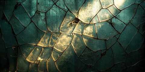 Wall Mural - Shattered Glass Illuminated by Soft Sunlight Patterns