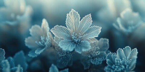Wall Mural - Intricate Frost Patterns Adorning a Winter Window