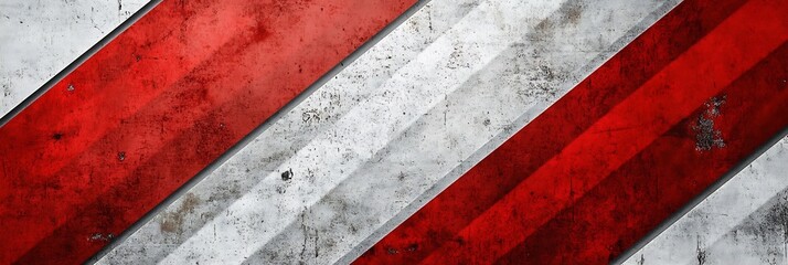 Fototapete - Textured red and white striped design with a weathered finish for modern projects : Generative AI