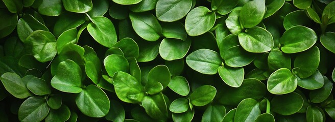 Aufkleber - Lush green leaves creating a vibrant natural pattern showcasing the beauty of nature in close-up view : Generative AI