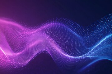 Fototapete - Dynamic digital wave pattern in vibrant pink and blue hues creating a stunning visual effect : Generative AI