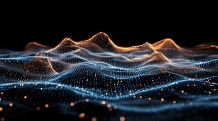 Aufkleber - Dynamic wave of light cascading through space with beautiful color gradients and a sense of movement and energy