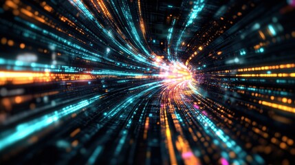 Poster - Stunning tunnel of light creating a dreamlike pathway with radiant illumination leading into a bright unknown destination