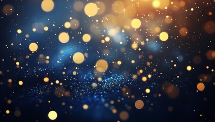 Poster - Warm glowing bokeh lights softly illuminating a dark background for an enchanting party or festive atmosphere : Generative AI