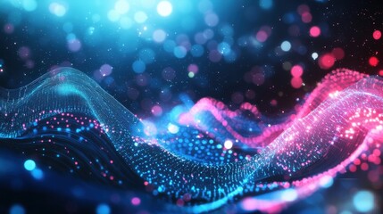 Aufkleber - Beautiful blue and pink wave creating a stunning contrast with soft gradients and dynamic movement in the scene
