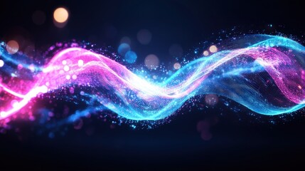 Aufkleber - Exquisite colorful wave of light flowing through space with dynamic shapes and patterns creating a stunning visual display
