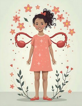 illustration on the theme of NATIONAL INFERTILITY Awareness Week of April, NIAW Poster, banner design template Vector illustration, Healthy feminine concept created with generative ai