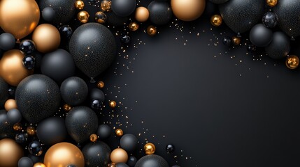 Poster - Elegant black and gold background design with a rich, luxurious feel perfect for various creative projects