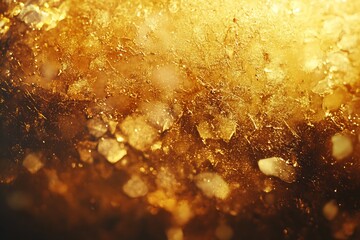 Aufkleber - Textured Golden Surface with Crystalline Effects and Unique Shimmer for Art and Design Projects : Generative AI