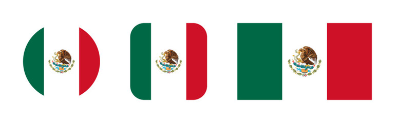 Wall Mural - Mexico flag icon set