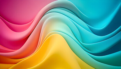 Poster - colorful abstract waves flowing and blending seamlessly