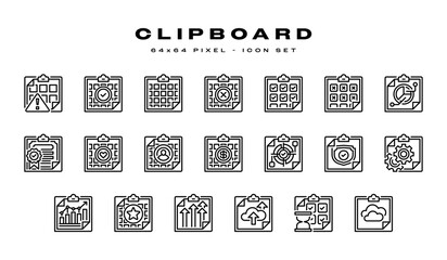 Poster - Clipboard Icon Sets line icon. Universal creative premium symbol. Vector sign icon logo template. Vector illustration