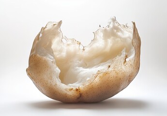 Poster - Unique Natural Shell Formation Isolated on White Background, Showcasing Intricate Texture and Shape with Organic Appearance Highlighted by Natural Patterns