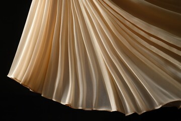 Poster - Flowing satin fabric drapes elegantly against a dark background showcasing texture and movement in soft light
