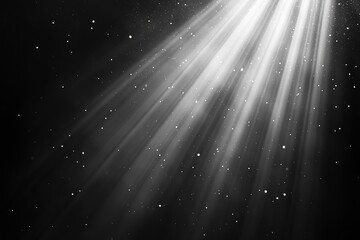 Leinwandbilder - Ethereal Light Rays Streaming Through a Dark Space Creating a Dramatic Impact : Generative AI