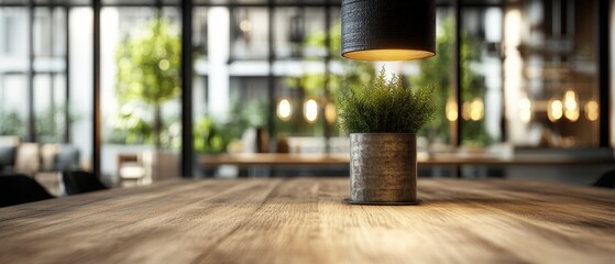 Poster - Elegant table displaying a beautiful plant in a vase adding a touch of nature to a bright and inviting room environment