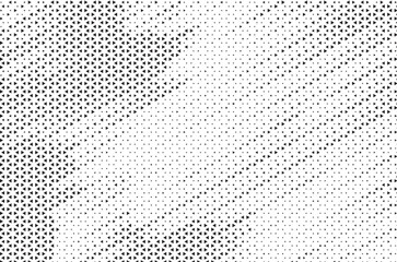 Leinwandbilder - Triangular Halftone Texture Retro Wave Vector Geometric Technology Abstract Black and White Background. Half Tone Triangles Retro Colored Pattern. Minimal 80s Style Dynamic Tech Structure Wallpaper	