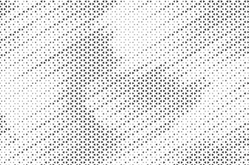 Fototapete - Triangular halftone texture retro wave vector. Geometric technology abstract diagonal dotted background. Half tone triangles retro comic pattern. Minimal 80s style dynamic tech structure wallpaper.