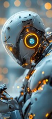 Poster - Robotic innovation showcase futuristic city digital art urban environment close-up view artificial intelligence concept