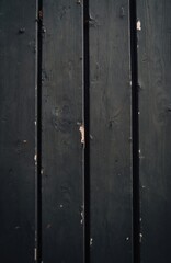 Poster - Vintage black wooden boards background. Wood texture with peeling paint. Obsolete timber wall panel with distressed worn surface. Aged material. Rustic design for floor or table top.