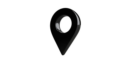 Poster - Black location pin showing accurate global positioning on transparent background
