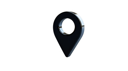 Poster - Black location pin showing accurate global positioning on transparent background