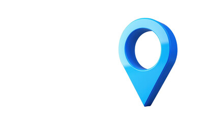 Poster - Blue location pin showing a specific place on transparent background