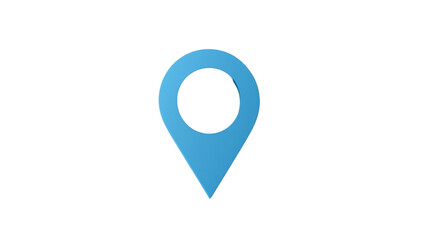 Poster - Blue location pin showing accurate global positioning on transparent background