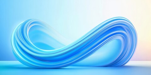 Poster - This captivating composition features a soothing light blue background with a transparent gradient and a striking 3D design, appealing to those who appreciate modern aesthetics and visuals