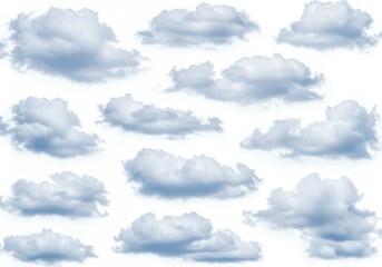 Wall Mural - soft blue cloudscape on white - dreamy, serene, peaceful, airy, light; symbolizing tranquility, hope