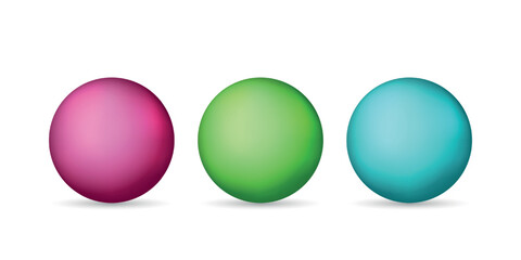 Wall Mural - set with glass colorful balls. glossy realistic ball, 3d abstract vector illustration highlighted on