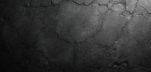 Poster - Dark textured stone surface with cracks. Industrial urban design concept. Image for banners with copy space. Abstract scratched background, rough, weathered, dirty, damaged wall. Aged distressed
