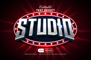 Poster - Silver Studio Text Effect 3D Style. Editable Text Effect.