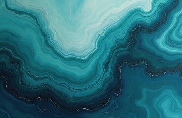 Poster - Abstract marble background with fluid texture in teal, blue, green shades. Beautiful colourful swirls, wavy lines create modern pattern. Illustration with twirling mixture effect, bright gradient