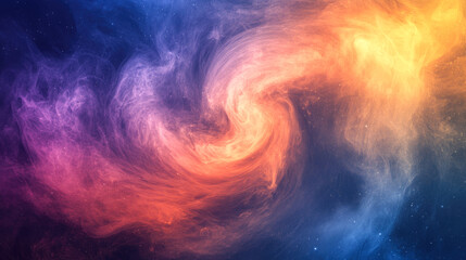 Wall Mural - Colorful cosmic swirl in starry night sky with vibrant nebulae