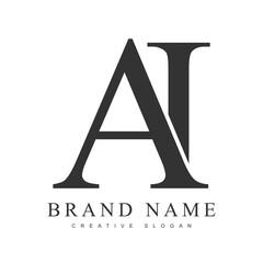 Aufkleber - AI trendy logotype template. Initial letter a and i classic font style. Creative logo for company name or identity.