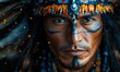 © Ali - Native American man intense gaze ornate headdress