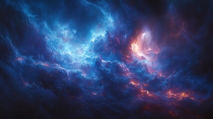 spectacular nebula cloudscape deep space with glowing stars and cosmic dust