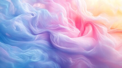 Poster - Delicate pastel colors swirl together harmoniously, creating an enchanting background filled with soft textures and light