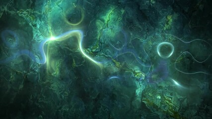 Poster - creating mystical swirling design, glowing abstract lines and patterns in animation