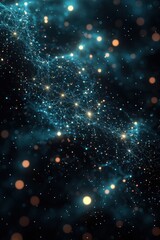 Poster - abstract network of glowing nodes and connections in space