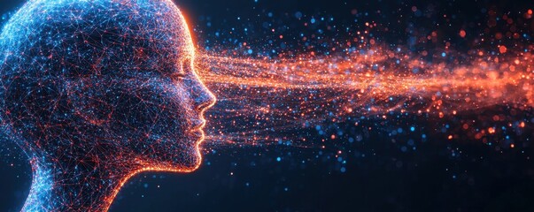 Poster - futuristic concept of digital neural connections in artificial intelligence visualization