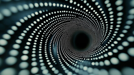 Aufkleber - Dynamic spiral of light dots creates an immersive tunnel effect in dark background
