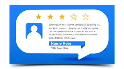 Wall Mural - modern blue testimonial or review horizontal banner design